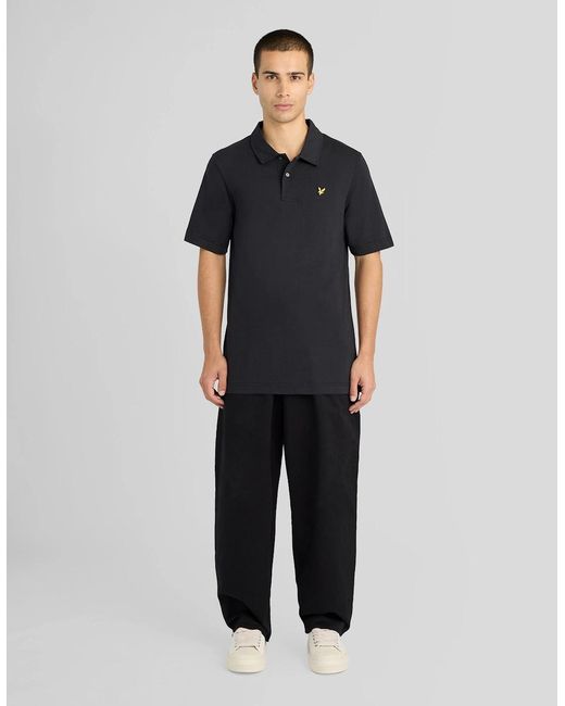 Lyle & Scott Black Relaxed Cotton Jersey Polo Shirt for men