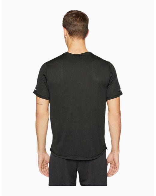 Nike Black Dri-Fit T Shirt Short Sleeve Quick Dry Miler Reflective Running Tops for men