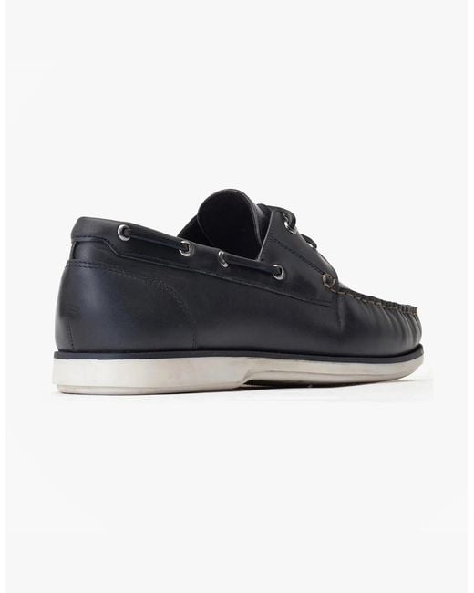 Base London Blue London Stern Boat Shoes for men