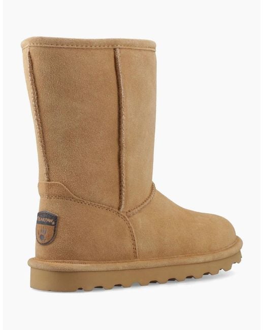 BEARPAW Brown Elle Short Suede Coffee Boots