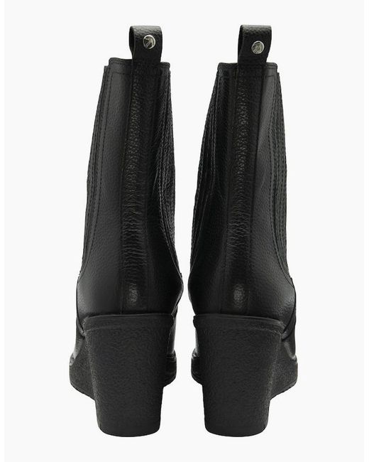 Ravel Black Calvay Wedge Heeled Ankle Boots