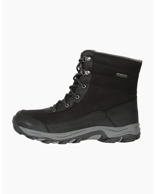 Mountain Warehouse Black Ohio Fleece Lined Snow Boots for men