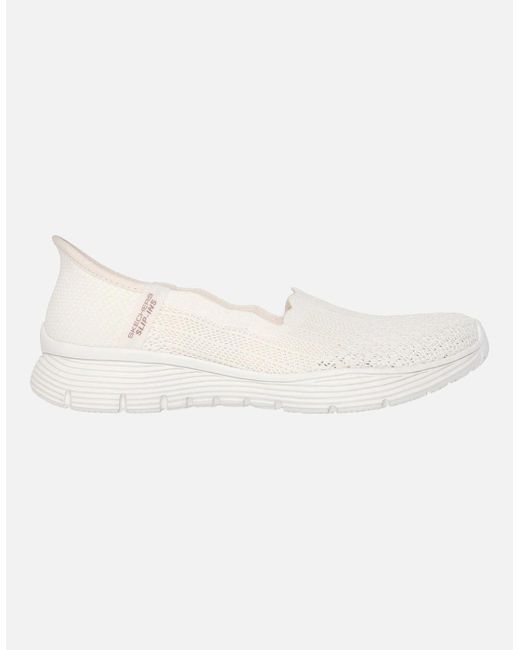 Skechers White Seager Believe It Textile Off Trainers