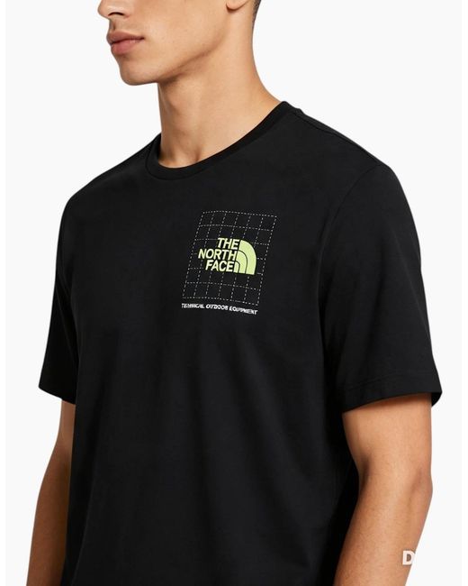 The North Face Black M Digi Info Tech T Shirt Crew Neck Short Sleeve Cotton for men