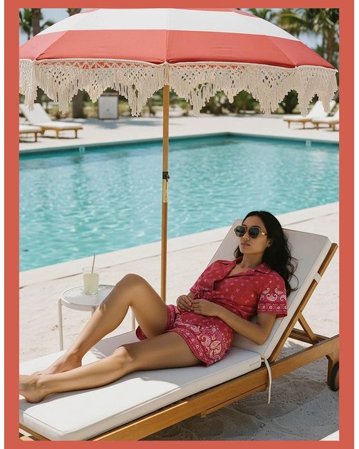 Nooki Design Red Idaho Printed Paisley Cotton Shorts- Mix