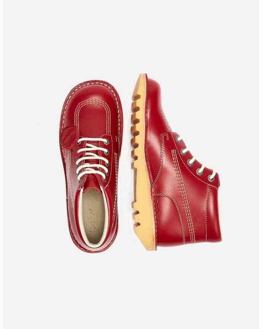 Kickers Red Kick Hi Leather Boots for men