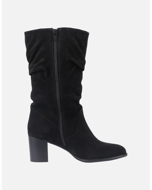 Hush Puppies Black Cosima Suede Suede Heeled Knee High Boots