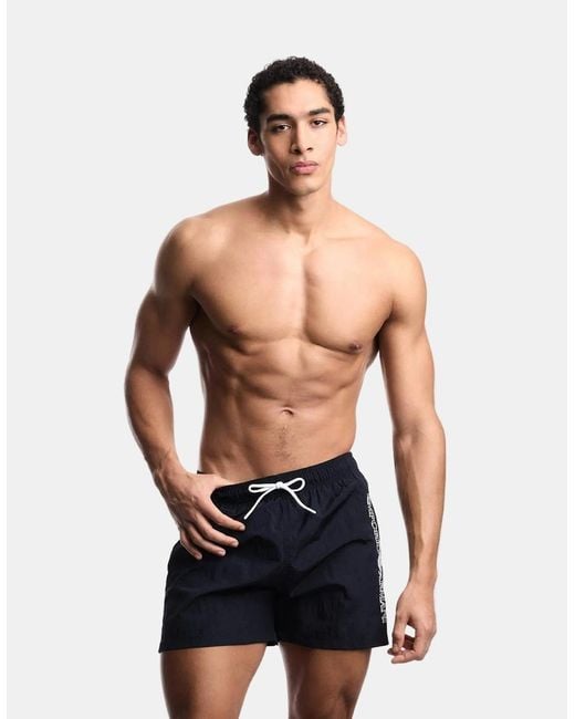 Emporio Armani Blue Drawstring Swim Shorts for men