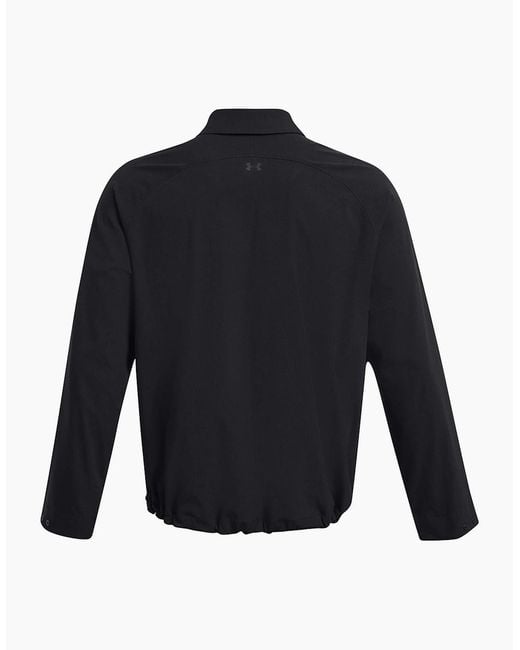 Under Armour Blue Solid Patterned Zipped Pocket Bomber Jacket for men