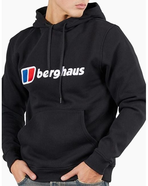 Berghaus Black Hoodie Pullover Over The Head Colourway Logo Hoody Am for men