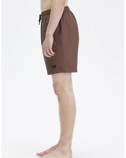 Fred Perry Brown Classic Swimshorts for men