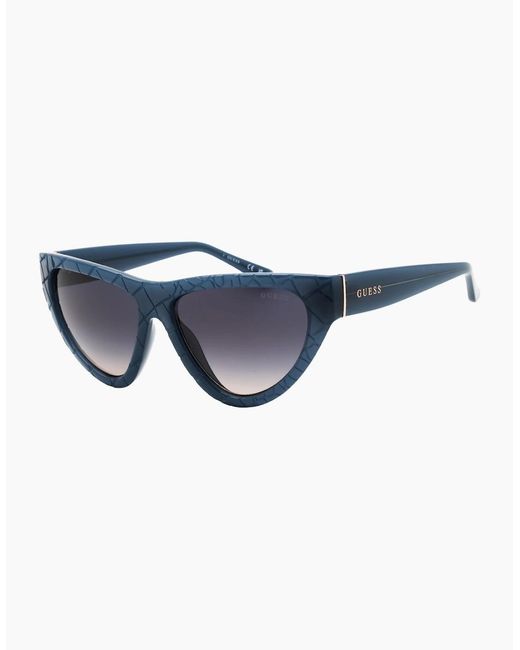 Guess Blue Shiny Light Gradient Smoke Sunglasses