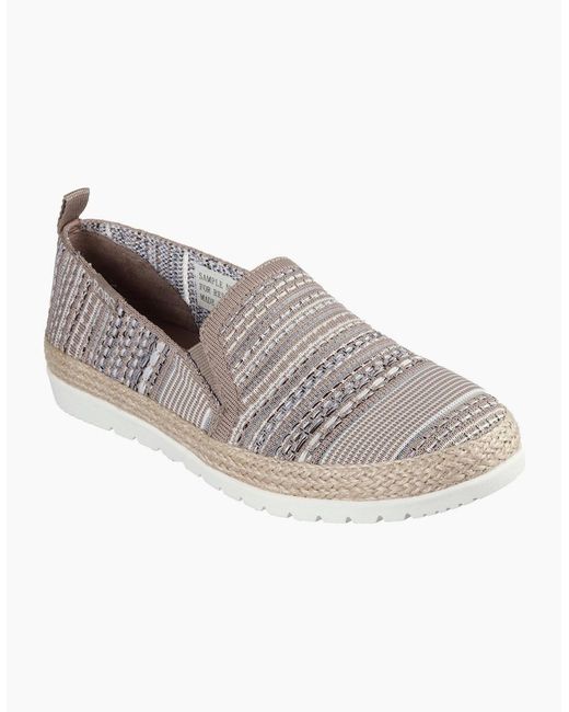 Skechers Gray Woven Twin Gore Slip On Espadrilles
