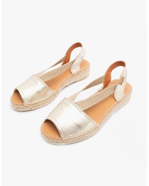 Toni Pons White Etna Leather Espadrille Sandals Platinum