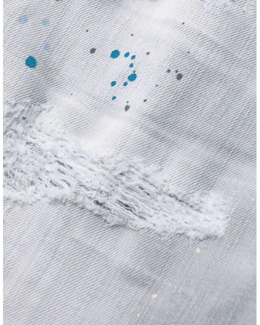 DSquared² Gray Cool Guy Paint Slim Jeans for men