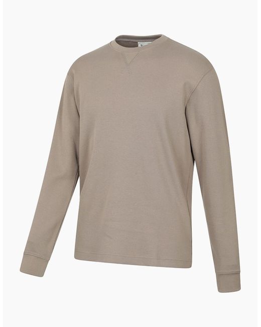 Mountain Warehouse Gray Tillsbury Textured Waffle Crew Neck Long-Sleeved Sweatshirt for men
