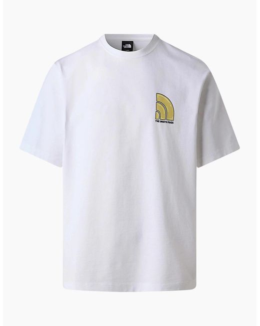 The North Face White T Shirts Bubble Logo Relaxed Fit Crew Neck Summer Tee for men