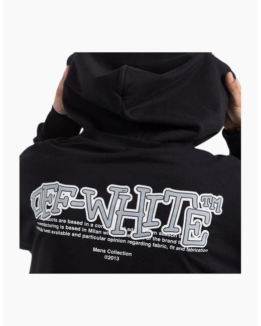 Off-White c/o Virgil Abloh Black Carlos Type Double Tee Hoodie for men