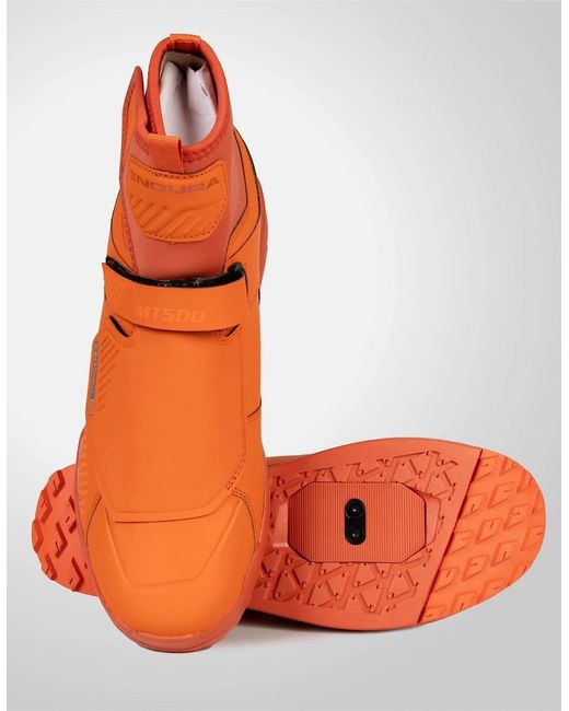 Endura Orange Mt500 Burner Clipless Waterproof Shoes for men