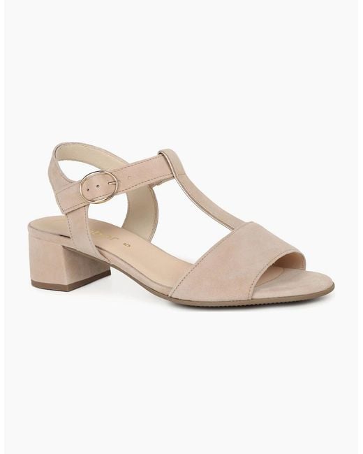 Gabor Natural Mead T-Bar Sandals