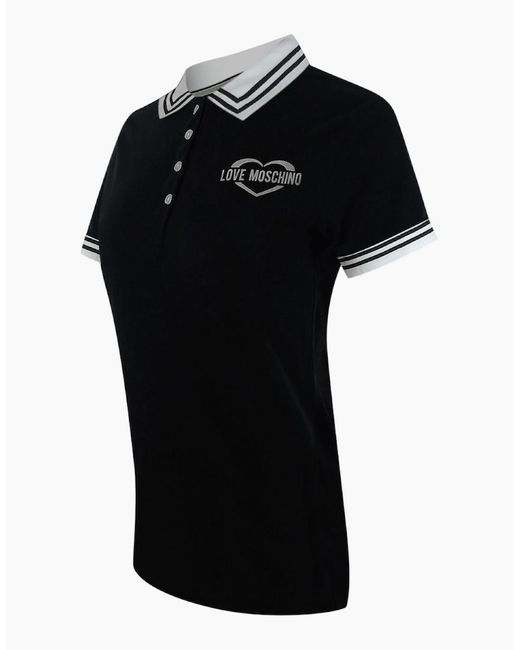 Love Moschino Black Heart Logo Polo Shirt