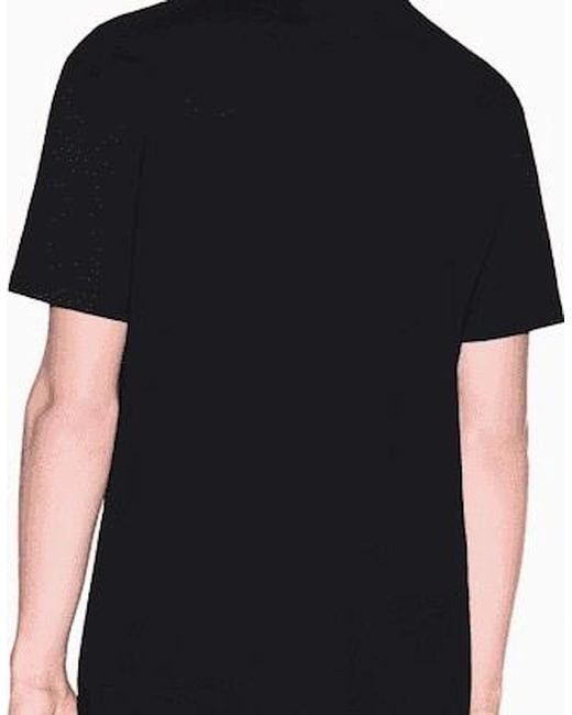 ARMANI EXCHANGE Black Regular Fit Print Logo T-Shirt for men
