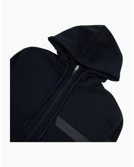 Boss Blue Saggy 1 Stripe Logo Zip Up Hoody 402 for men
