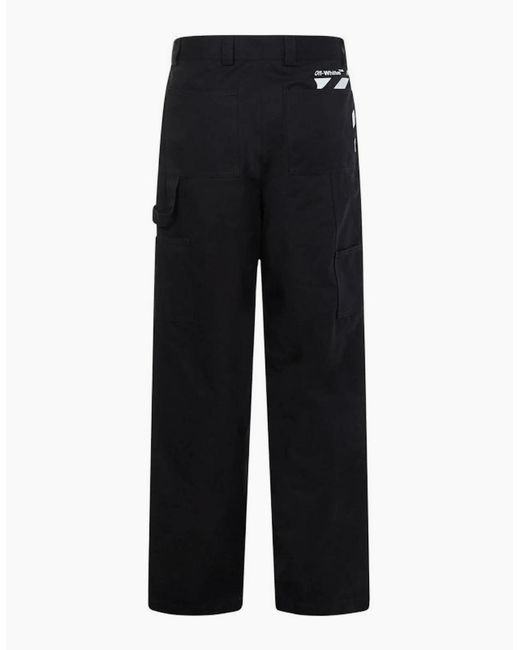 Off-White c/o Virgil Abloh Black Diag Pocket Carpenter Pant Trousers for men