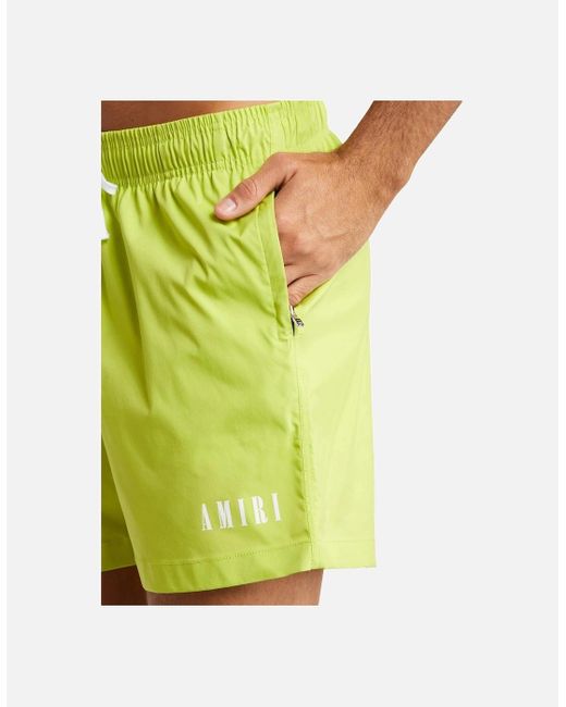 Amiri Yellow Core Logo Swim Shorts Lime