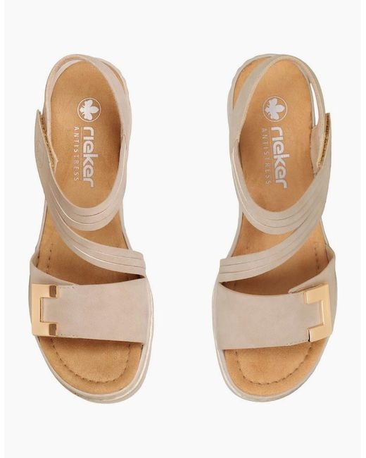 Rieker White Haiti Wedge Heel Sandals
