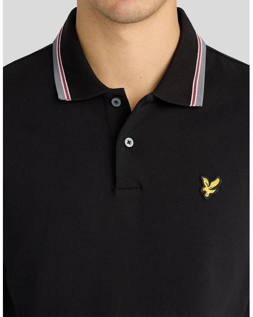 Lyle & Scott Black Tipped Track Polo Shirt for men