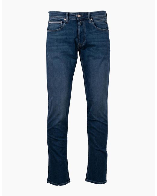 Replay Blue Grover Straight Fit Jeans Light Denim for men