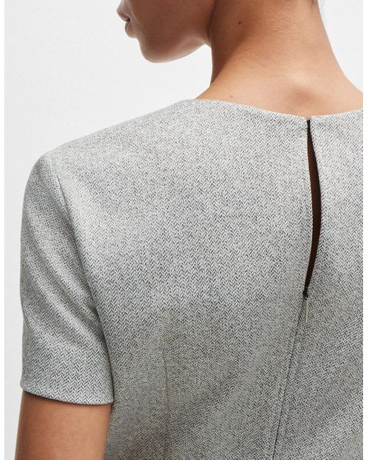 Boss Gray Donalara Short Sleeve Dress