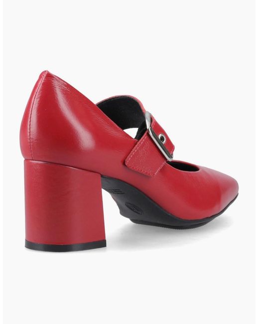 Hush Puppies Red Celcilia Buckle Court Shoes