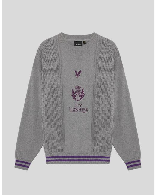 Lyle & Scott Gray Engineered Stripe Jumper for men