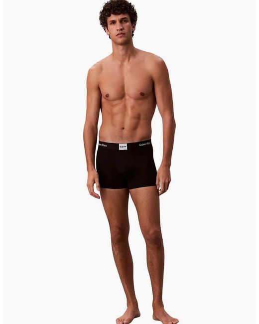 Calvin Klein Black 3-Pack Icon Logo Graphic Boxer Trunks for men