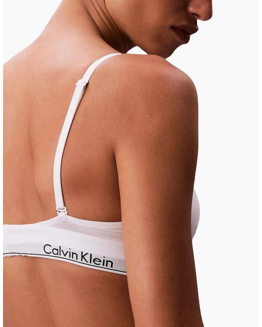 Calvin Klein White Icon Cotton Modal Lightly Lined Triangle Bra