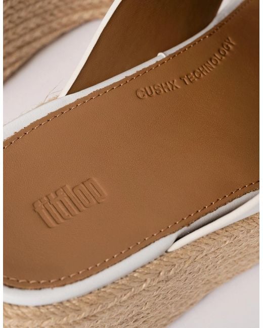 Fitflop Natural Platfforms Espadrille Leather Wedge Cross Slides