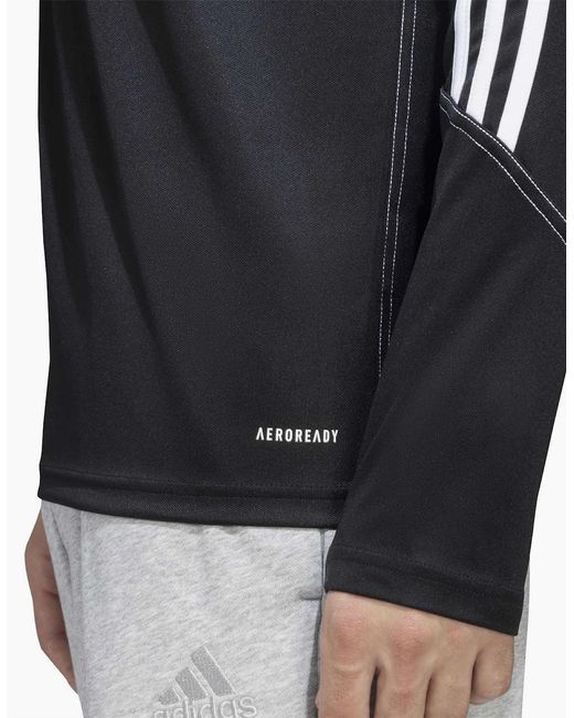 Adidas Black Tiro Zip Neck Band Collar Long Sleeve Sweatshirt for men