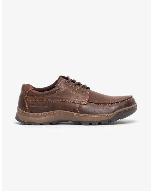 Hush Puppies Brown Tucker Leather Casual Shoes for men