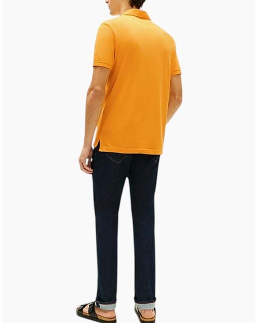 Tommy Hilfiger Orange Polo Shirts Golf Top
