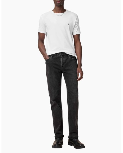 AllSaints White All Saints T Shirts Tonic Crew Neck Short Sleeve Rumskull Plain Casual Tops for men