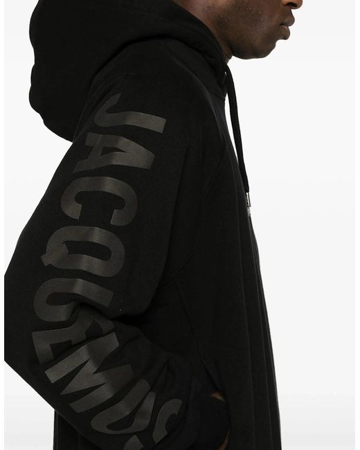 Jacquemus Black Typo Cotton Hoodie