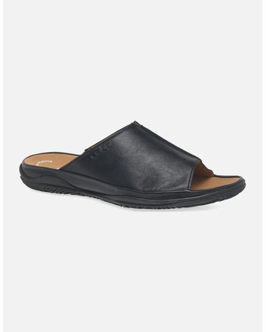 Gabor Blue Idol Leather Wide Fit Mules