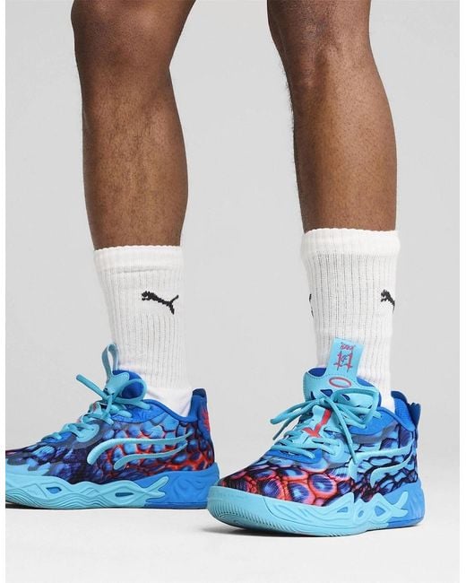 PUMA Blue Mb.04 Lo Alien Skins Basketball Trainers for men