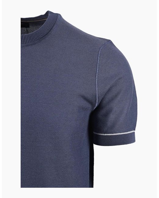 Boss Blue Boss H Nalon Knitted T-Shirt Open for men