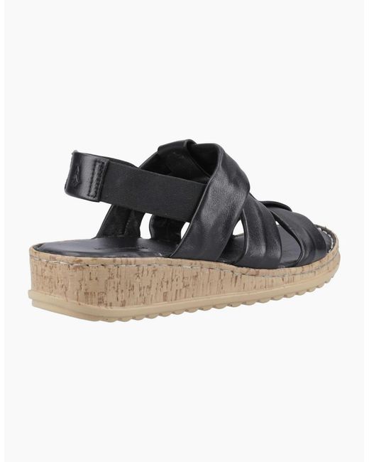 Hush Puppies Black Eden Wide Fit Sandals
