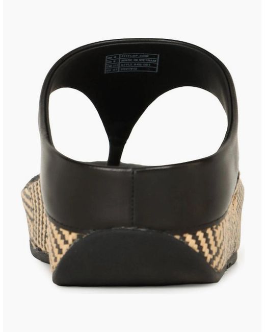Fitflop Black Lulu Lux Graphic Weave Sandals