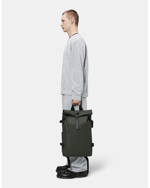 Rains Green Rolltop Rucksack Large