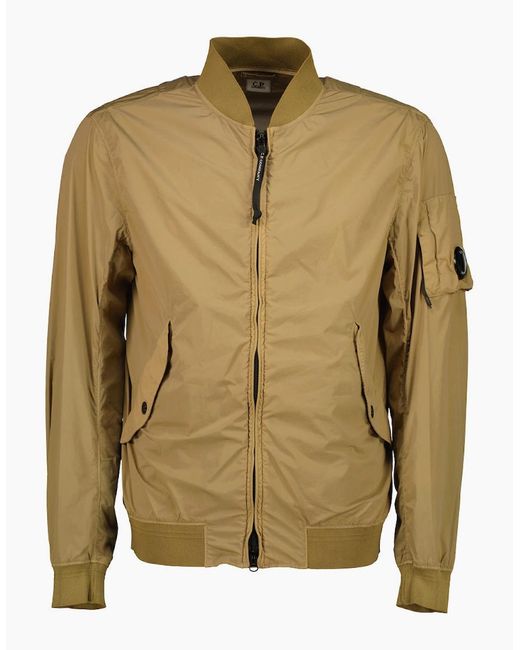 C P Company Green Nycra-R Lens Bomber Jacket for men
